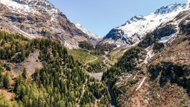 Vue aérienne du Haut Val de Bagnes