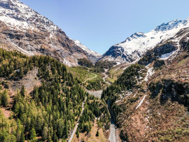 Vue aérienne du Haut Val de Bagnes