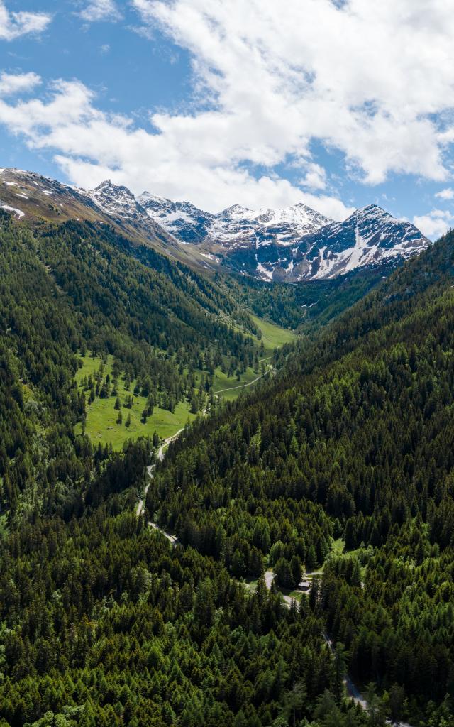 Vue aérienne du Vallon d'Arbi