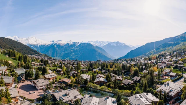 Vue aérienne de Verbier