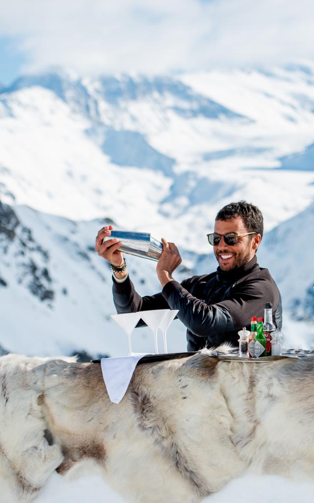 Bar en neige sur les hauts de Verbier