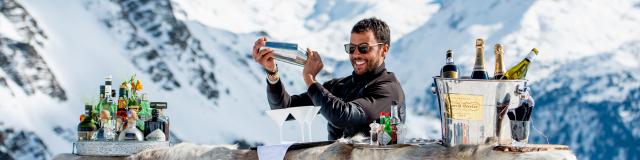 Bar en neige sur les hauts de Verbier