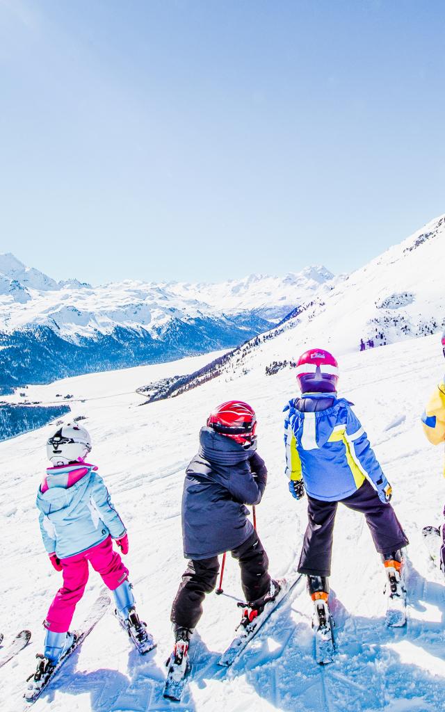 Little Skiers on the Swiss Alps