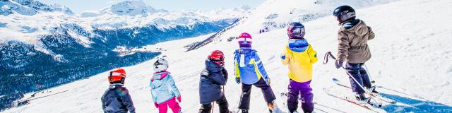 Little Skiers on the Swiss Alps