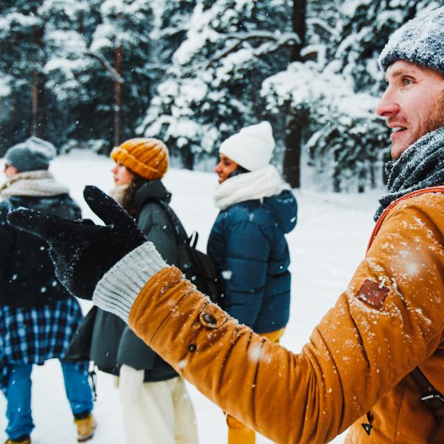 Randonnée pédestre dans la neige