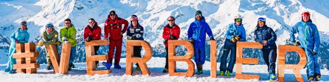 Justin Murisier et les directeurs des écoles de ski de Verbier