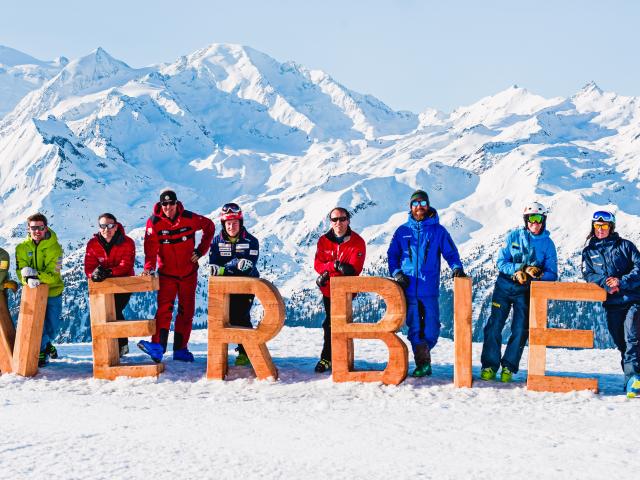 Justin Murisier et les directeurs des écoles de ski de Verbier