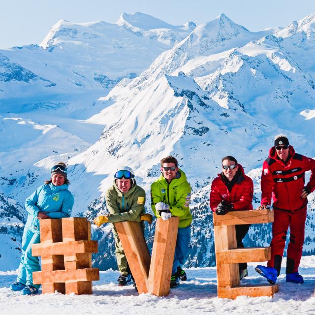 Justin Murisier et les directeurs des écoles de ski de Verbier