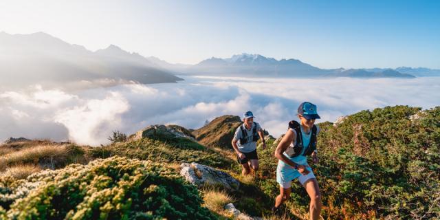 Projet Trail Running avec Emily Vaudan et Yves Maret shooté entre Savoleyres et Brunet