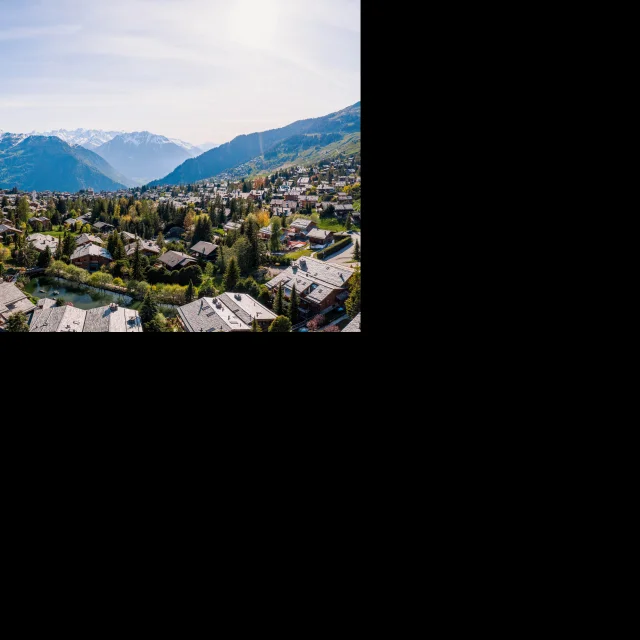 Vue aérienne de Verbier